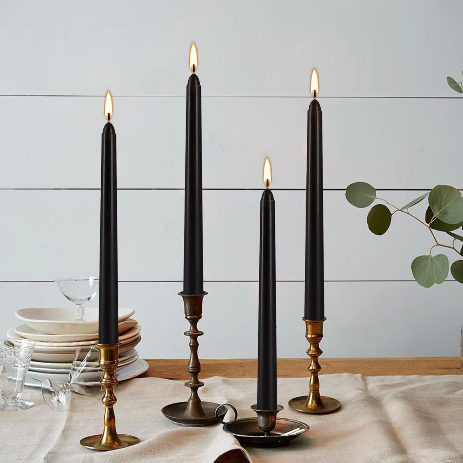 Detalle de YOROXRG Black Taper Candles, 24 Pack