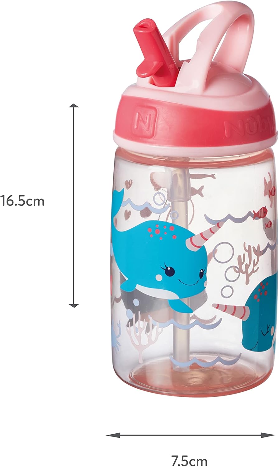 Detalle 2 de Nuby Mighty Swig Water Bottle – No Spill Active Toddler Sippy Cup (Pack of 2, 360 ml)
