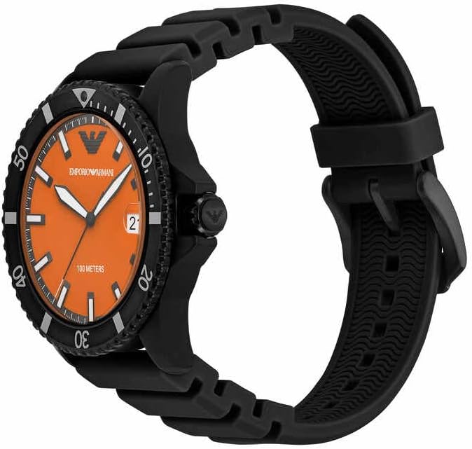 Thumbnail 2 de Emporio Armani Uhr Herrenuhr Quarz Dreizeiger Datum, 42 mm Gehäuse, Silikonband