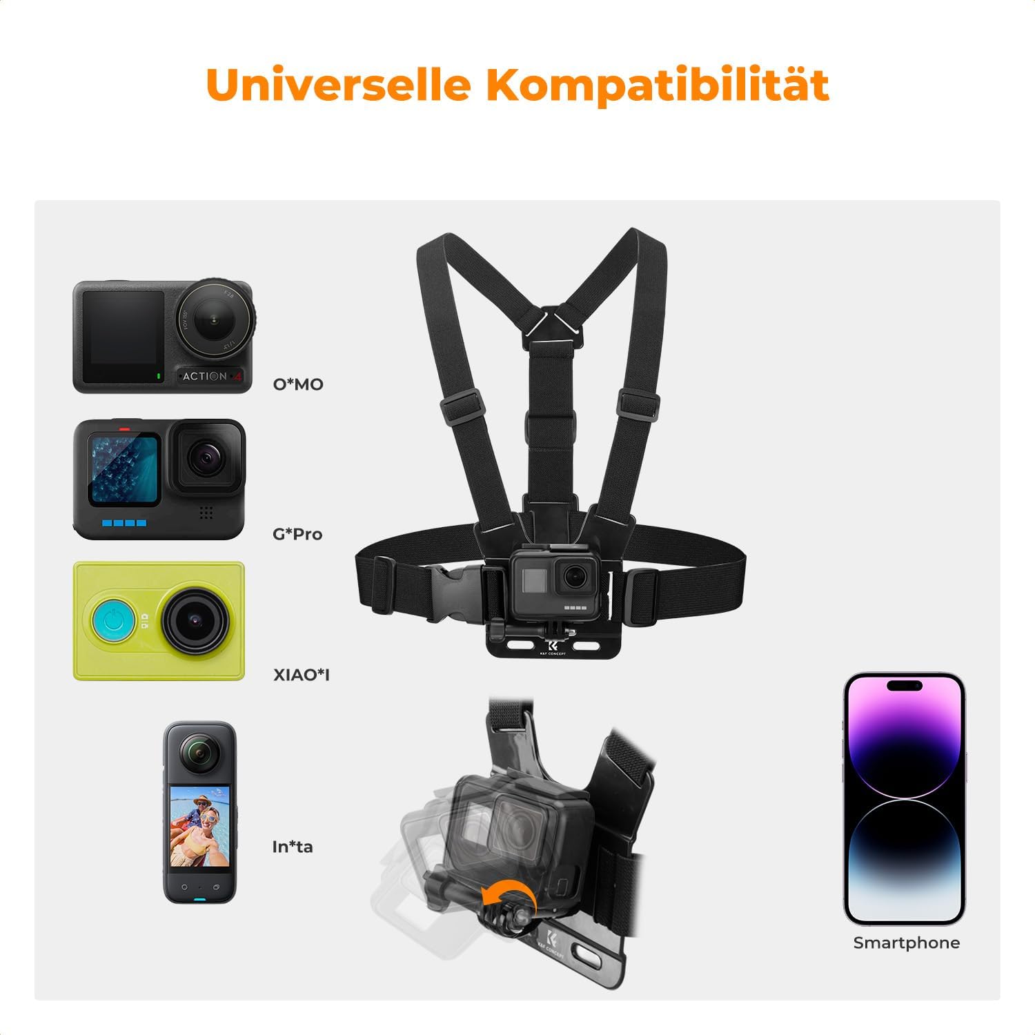 Thumbnail 6 de K&F CONCEPT Action Kamera Zubehör Kit für POV