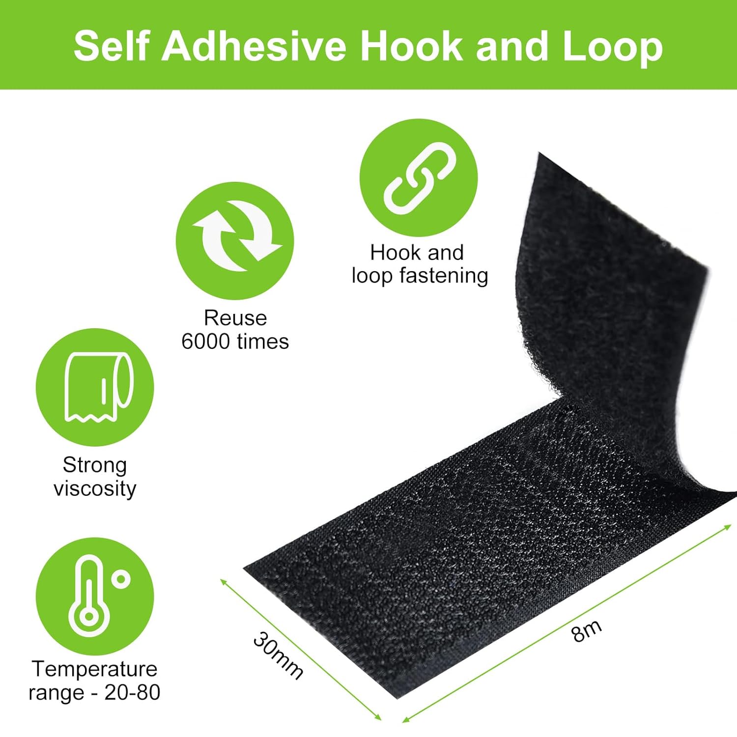 Thumbnail 1 de AiQInu Feltro Adesivo Biadesivo 8 m x 30 mm