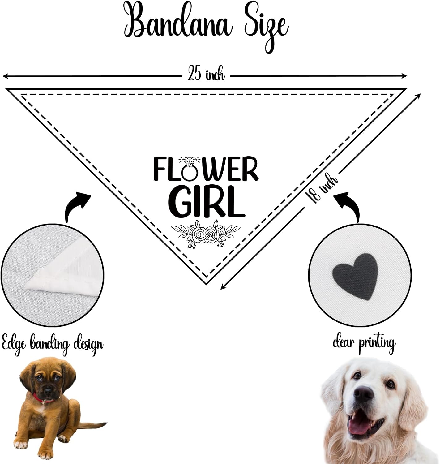 Detalle 2 de Dog Wedding Bandana with Flower Girl Phrase
