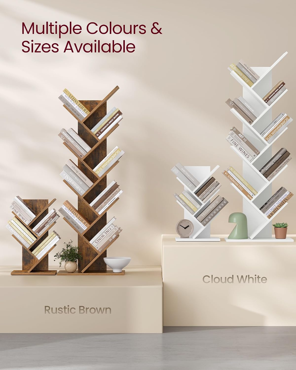 Thumbnail 5 de VASAGLE CUSTOS LBC183X01 Tree Bookshelf, 5 Tiers, Rustic Brown