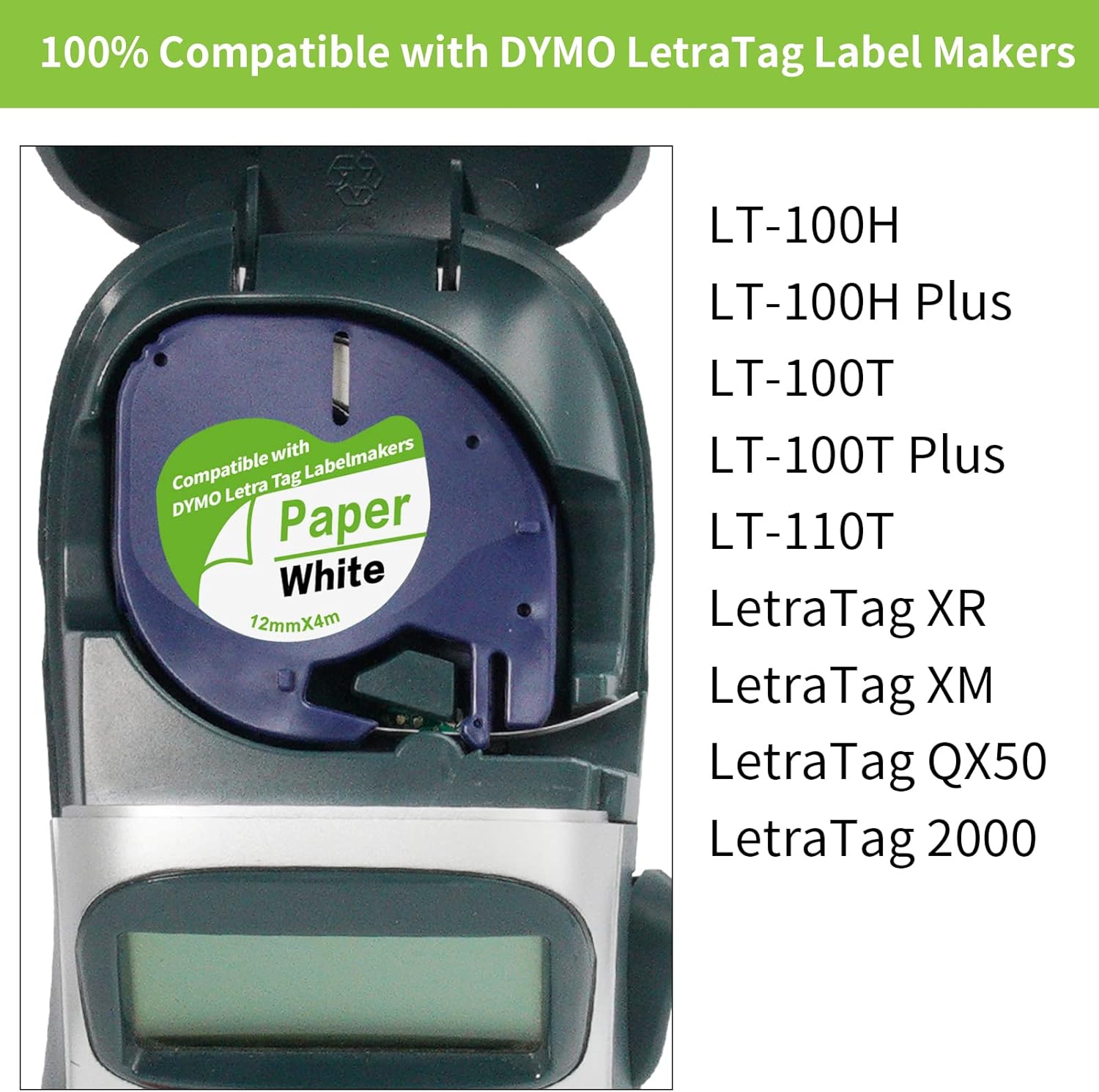 Thumbnail 1 de Etikettenband 12 mm x 4 m kompatibel mit Dymo 📇