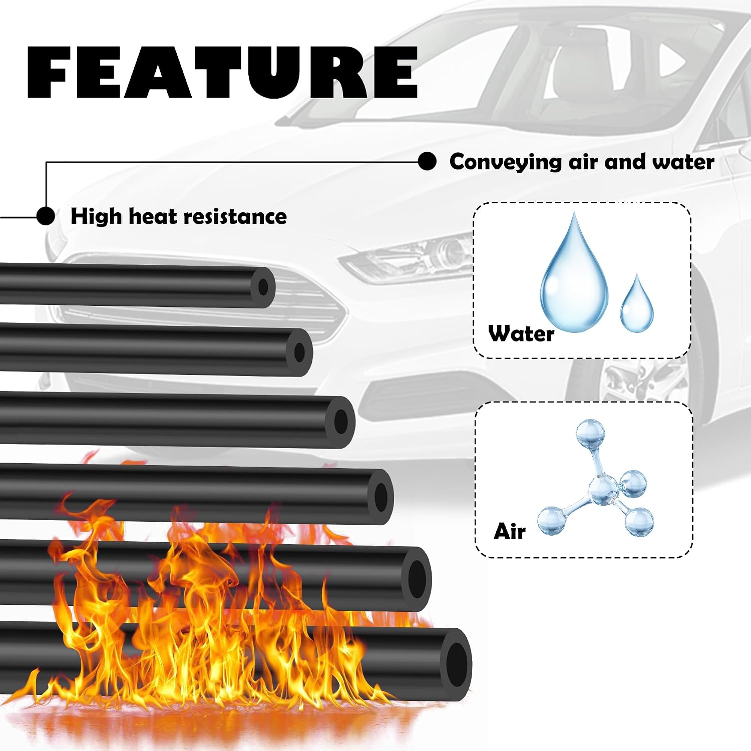 Thumbnail 6 de Multipurpose Vacuum Line Kit: 6x5ft Silicone Vacuum Hoses with 64 Connectors (70PCS total)