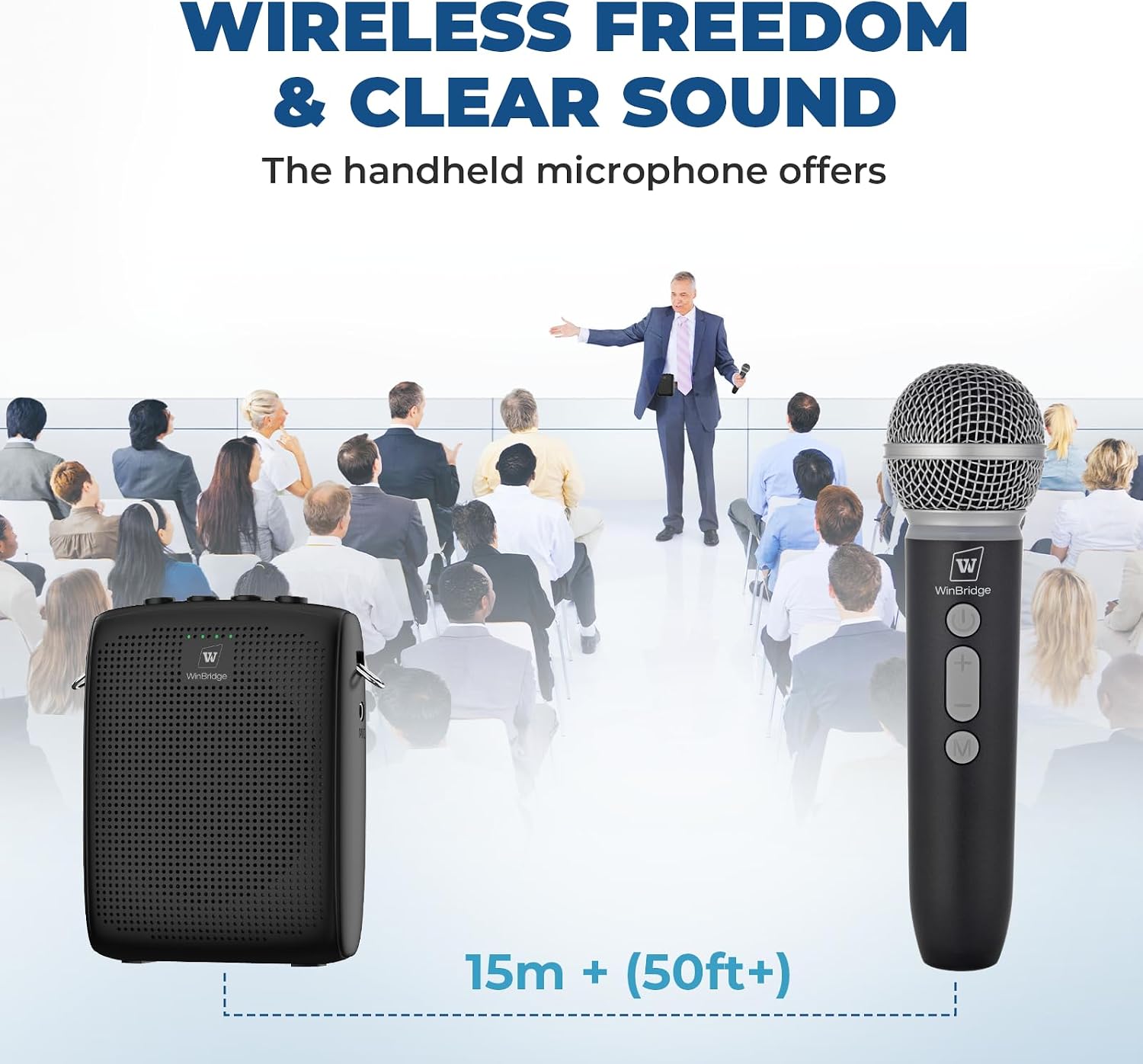 Detalle de W WINBRIDGE S97 Wireless Voice Amplifier with Bluetooth and 15W Output