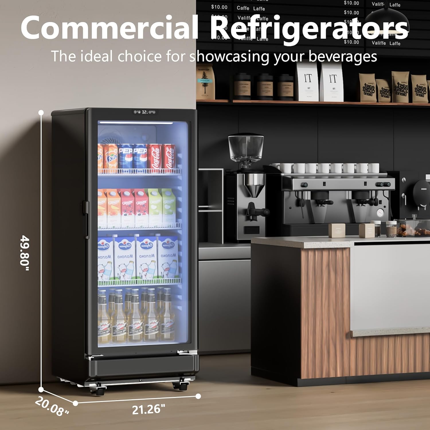 Detalle 2 de ICEVIVAL CDR002-6 Commercial Beverage Refrigerator, 6 Cu. Ft. Glass Door