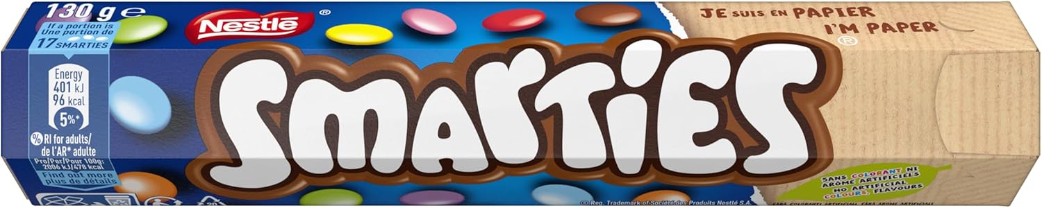 Thumbnail 1 de Smarties Bonbons Chocolatés – Tube géant 130 g (Lot de 4)