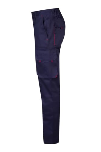 Detalle 2 de Pantalón Velilla 103004 Pantalón Bicolor Multibolsillos (Azul Marino y Rojo) – Talla 44