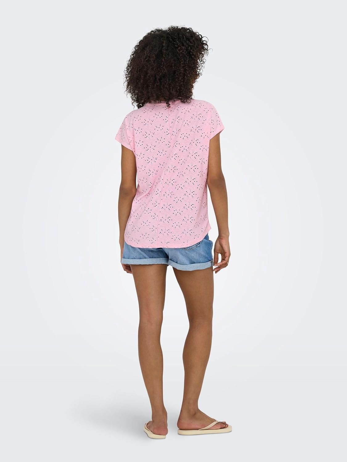 Detalle de ONLY Female Top ONLSMILLA Top – kurzes T-Shirt mit Spitzen-Detail