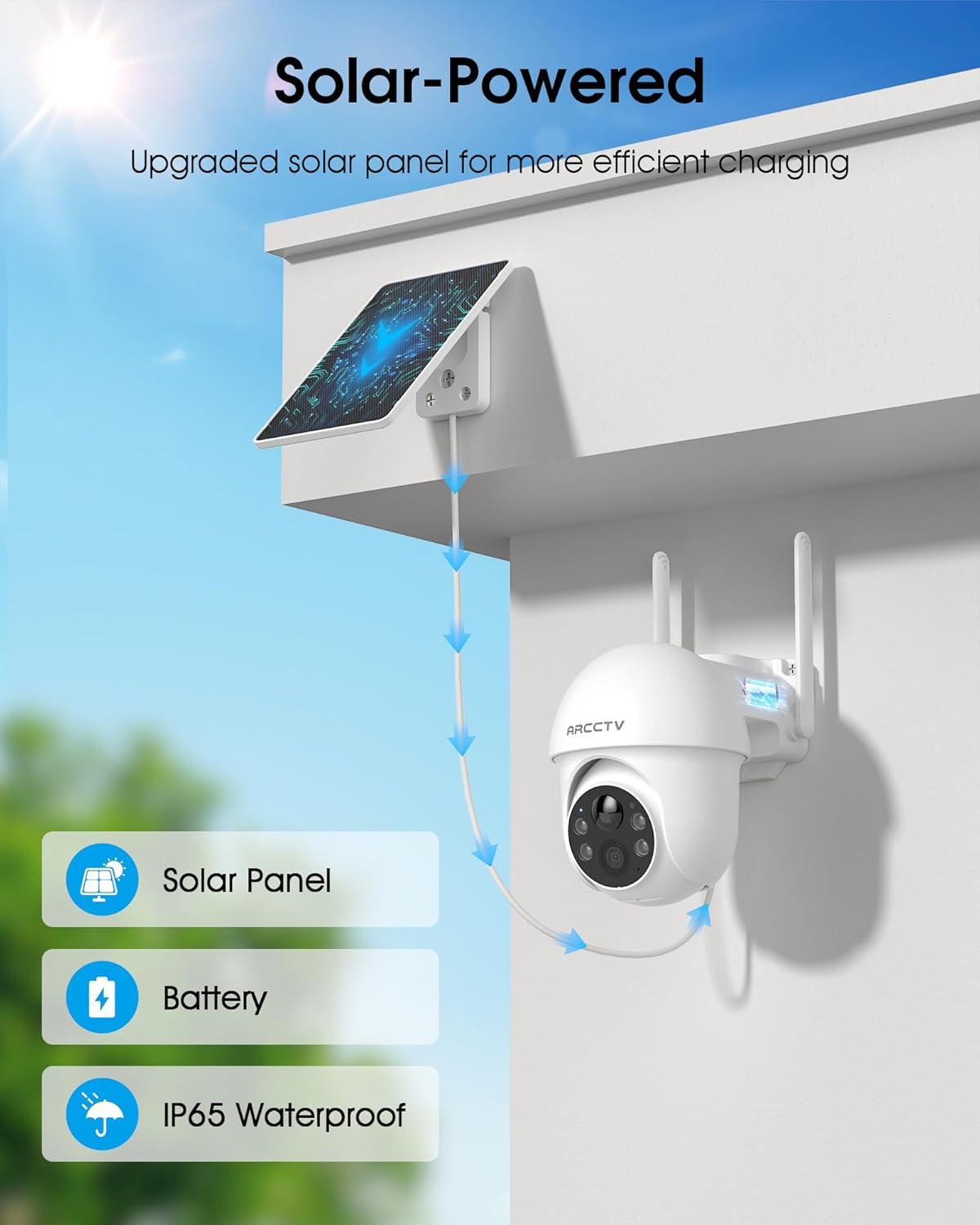 Thumbnail 1 de ARCCTV Solar 4MP Wireless Outdoor Camera, 2-Pack