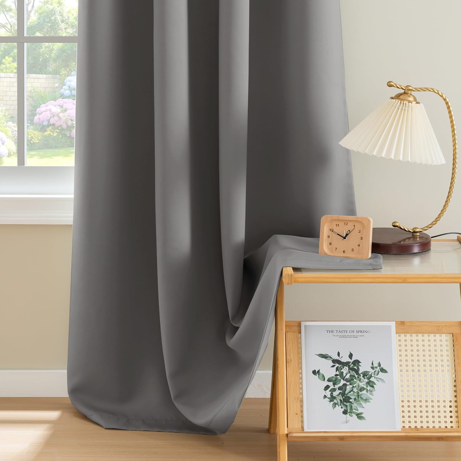 Thumbnail 6 de BellaHills Verdunklungsvorhänge Grau, Kurz Thermovorhang – 2er Set, H137 x B117 cm