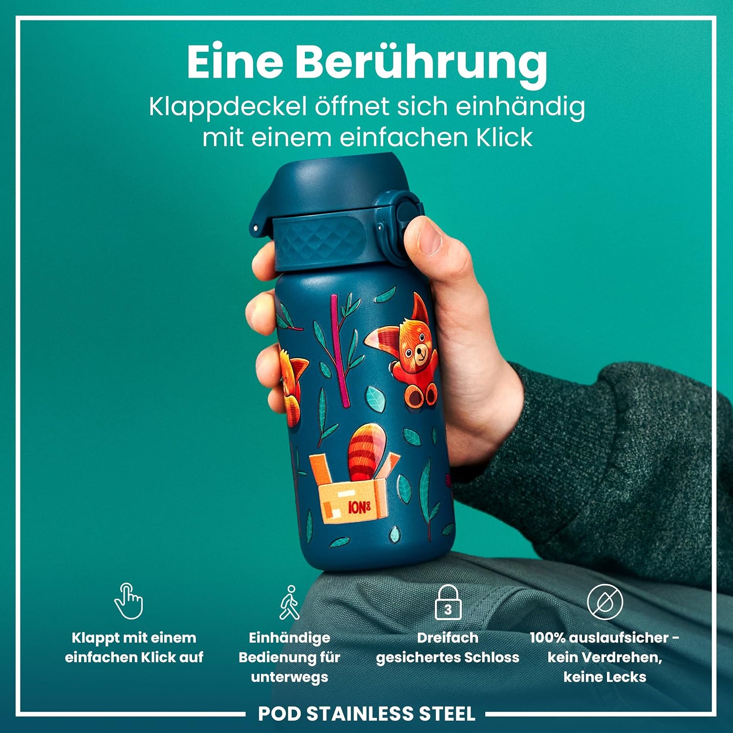 Detalle de ion8 Kinder Trinkflasche 400 ml 🚰