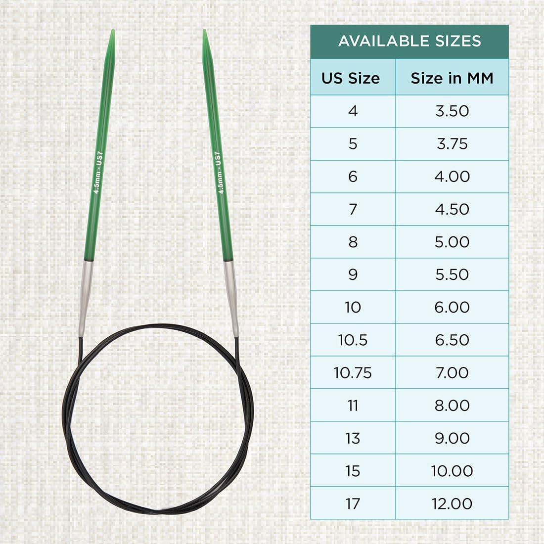 Detalle 2 de KnitPro okrągłe druty na żyłce 4,50 mm, 60 cm, wielokolorowe