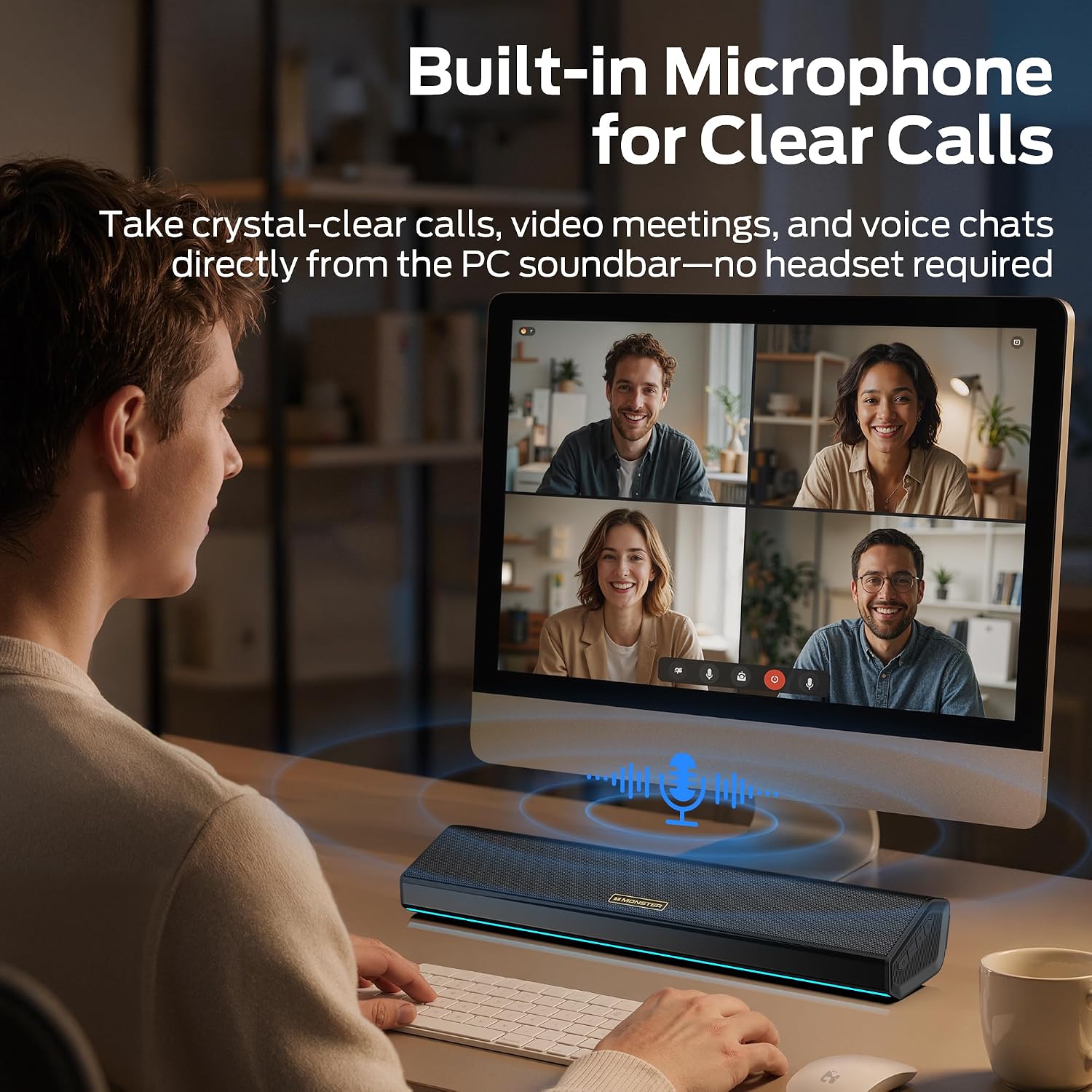 Thumbnail 4 de Monster SD100 28W Desktop Speaker with Bluetooth 6.0, TWS and RGB Lighting