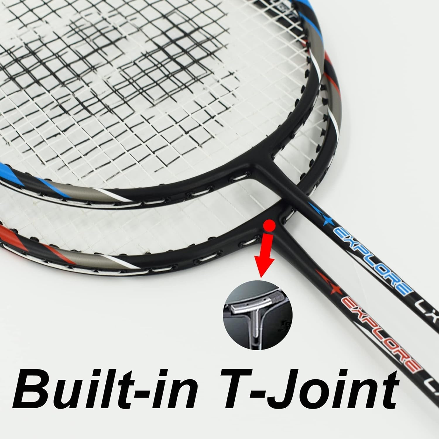 Thumbnail 3 de Senston Graphit Badminton-Set Leichtgewicht – 2 Schläger, T-Joint, Isometrischer Kopf
