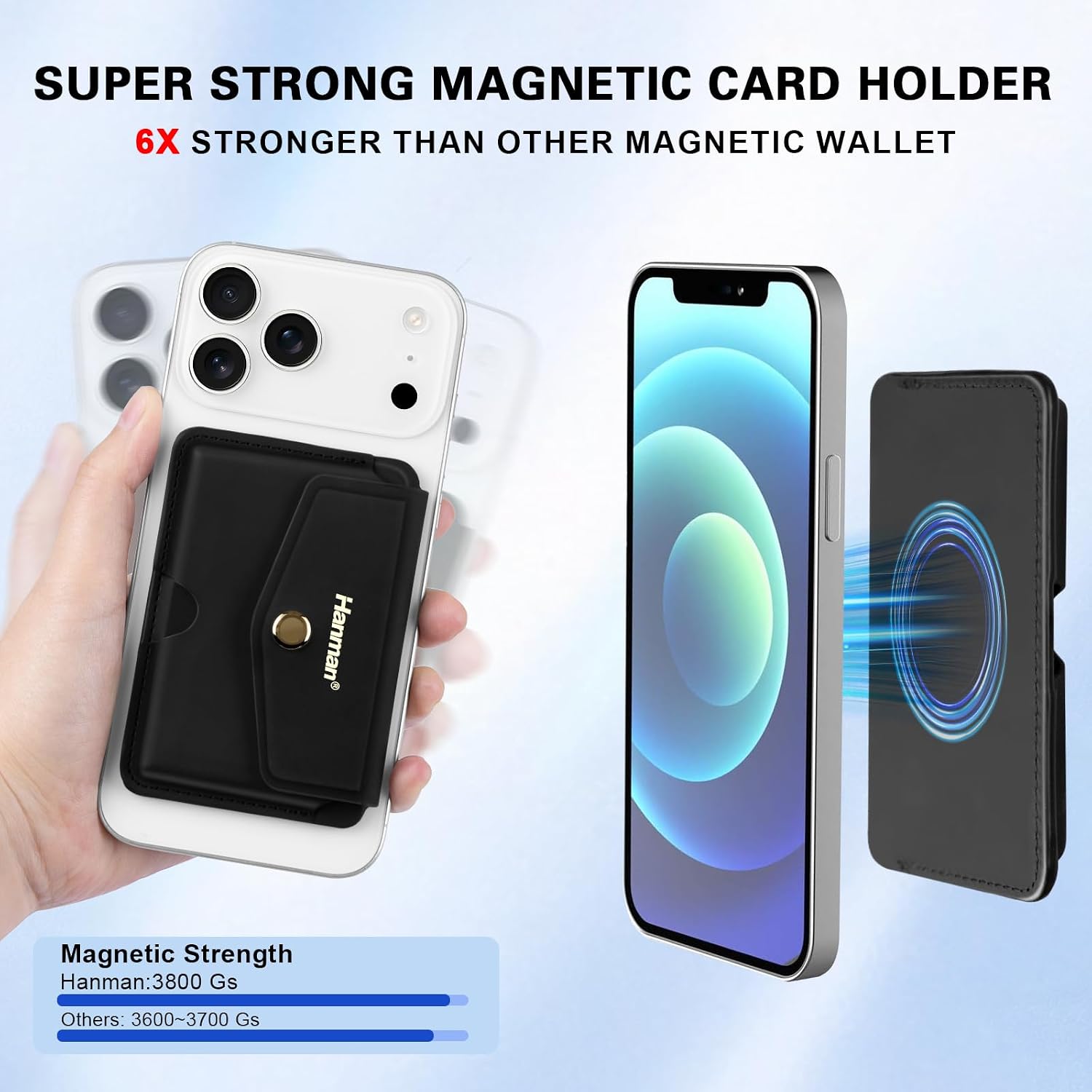 Detalle de Hanman magnetic phone card holder, PU leather
