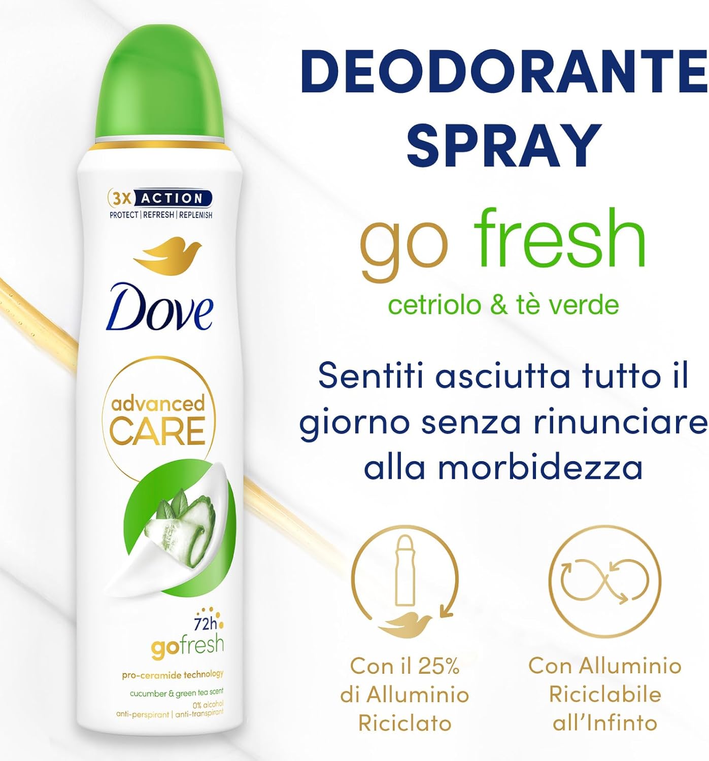 Detalle de Dove Deodorante Spray Advanced Care 150 ml x6