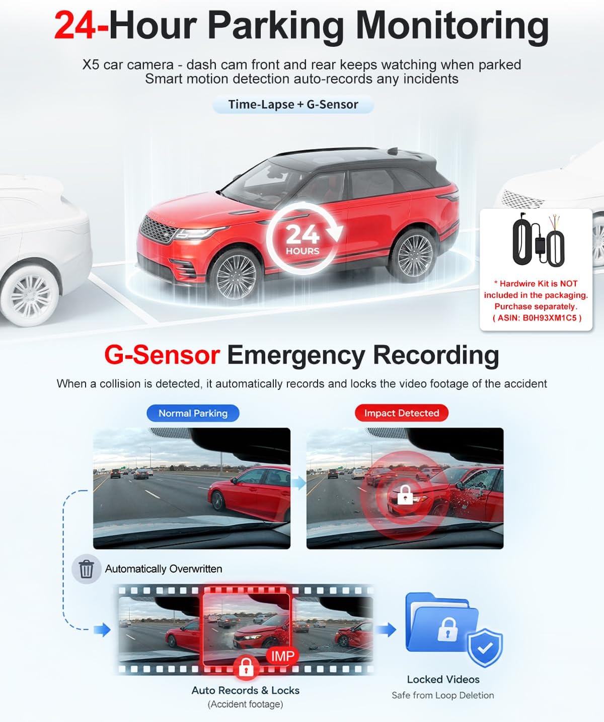 Thumbnail 6 de WINAIL Front and Rear Dash Cam 64GB
