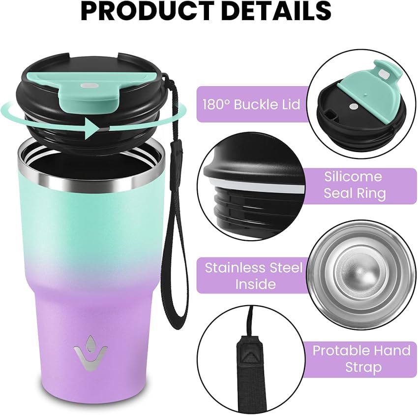 Detalle 2 de Grsta 600ml Taza térmica de acero inoxidable (8 h frío)