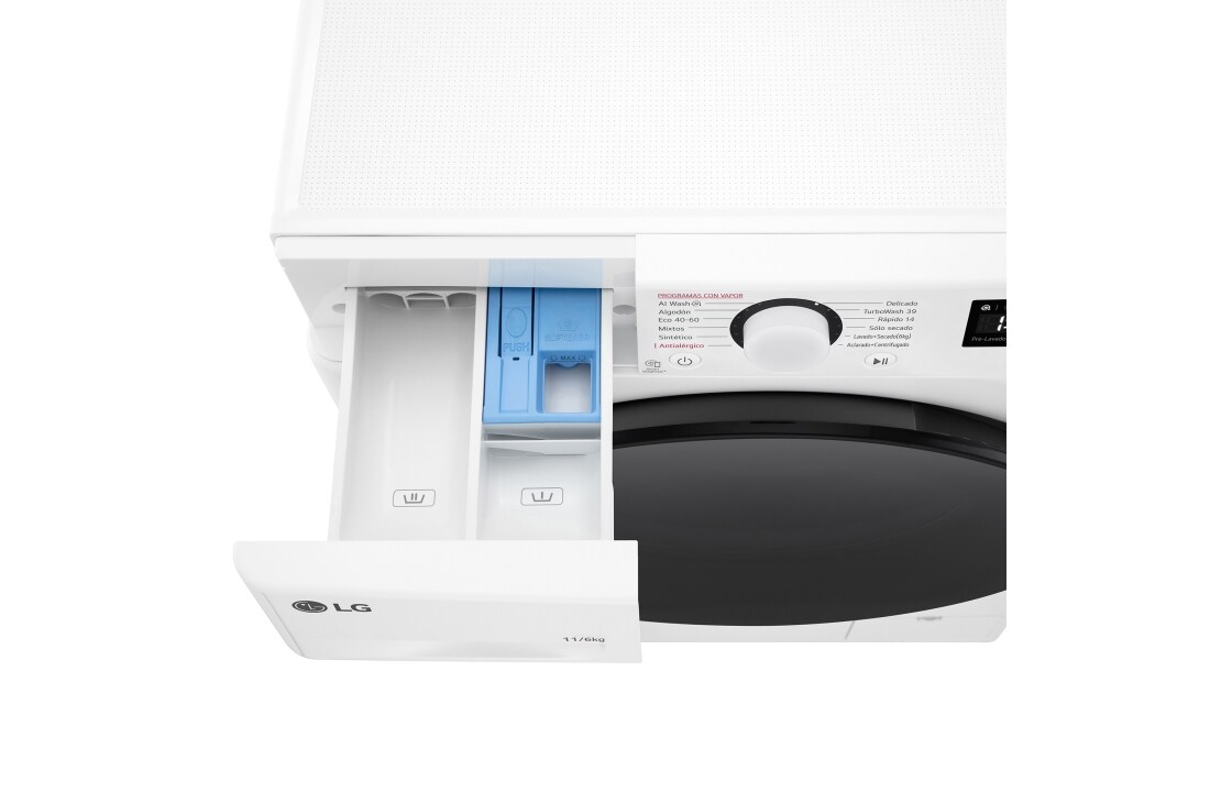 Detalle 2 de LG F4DR6011AGW Lavasecadora 11/6 kg 1.400 rpm