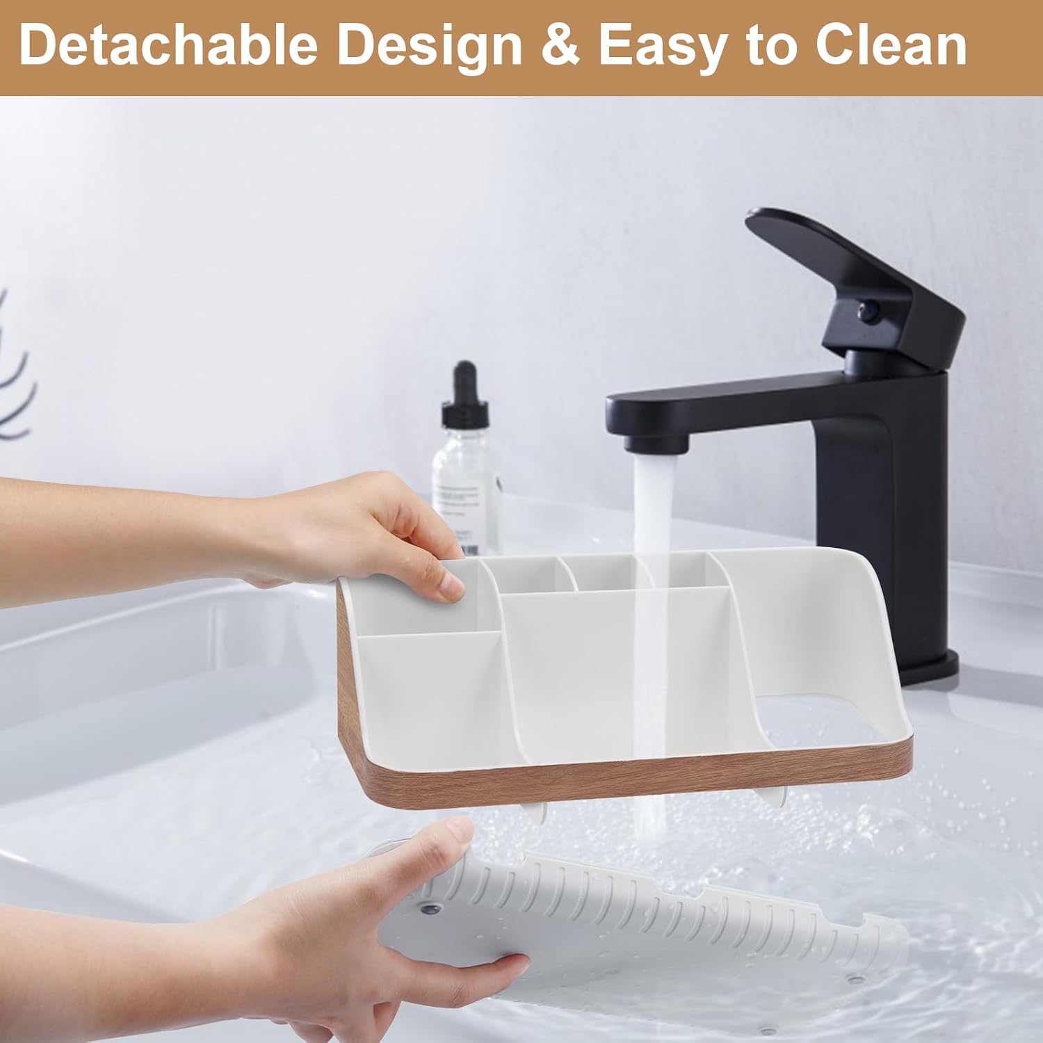 Detalle de GFWARE Bathroom Organizers and Storage 7-Compartment Toothbrush Holder