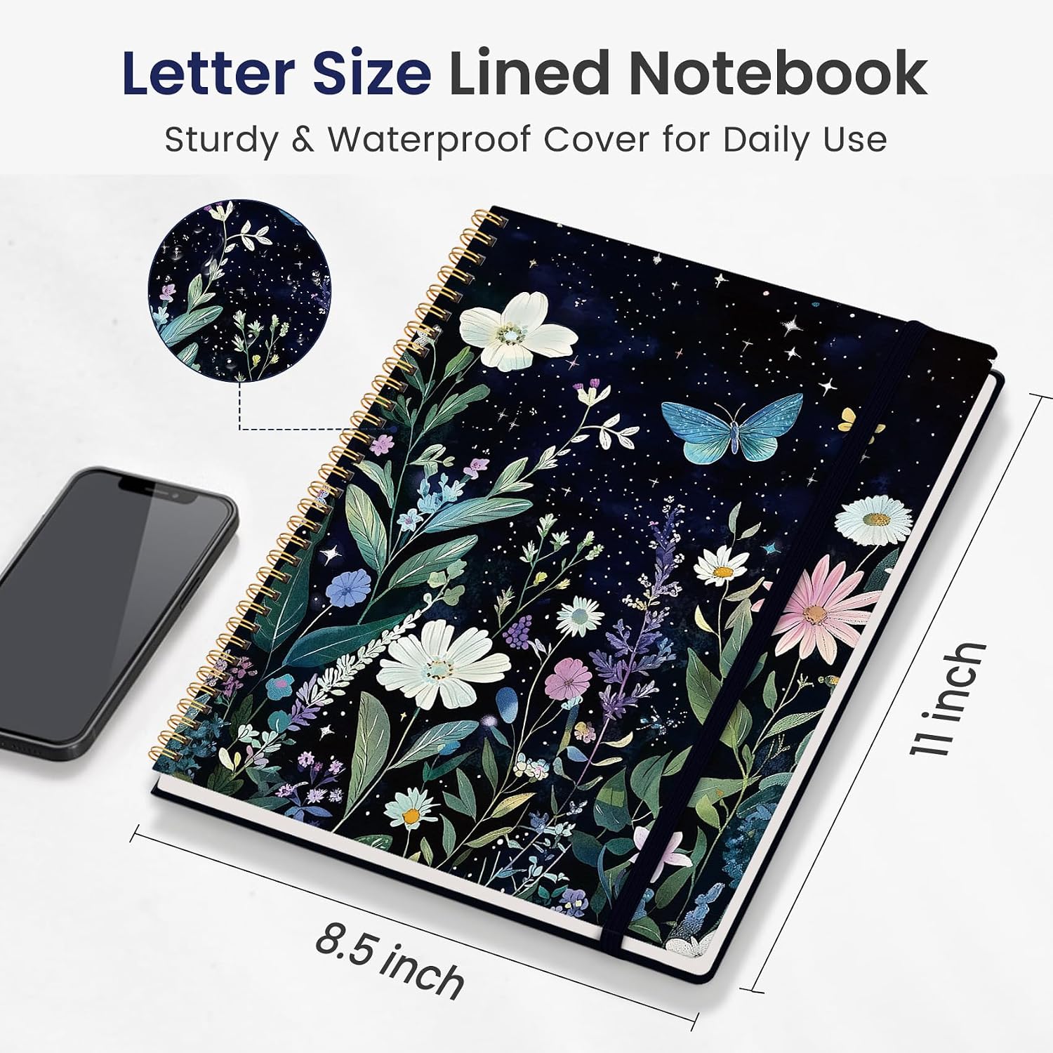Detalle 1 de Taja Celestial Large Spiral Notebook, 8.5" x 11", College-Ruled, 100 Pages