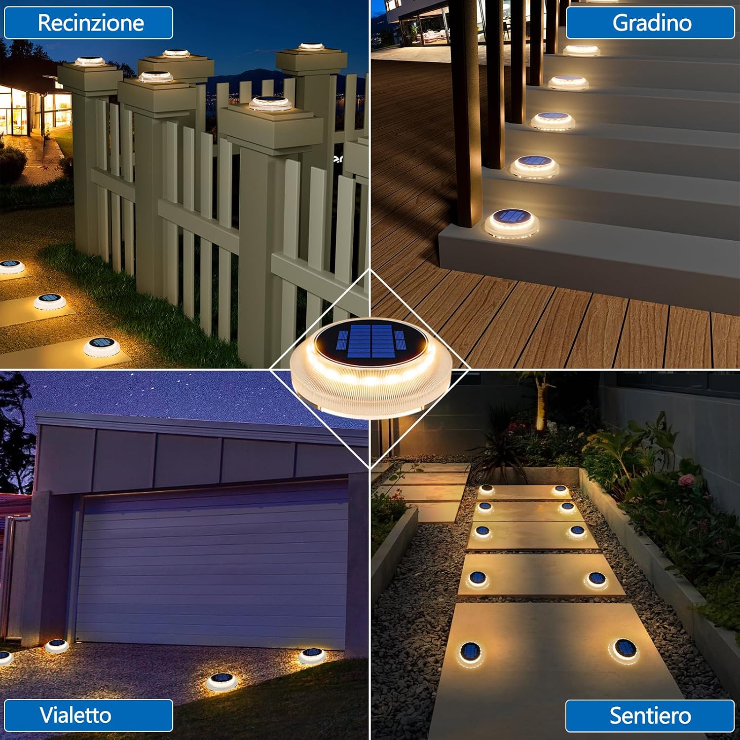 Detalle 2 de YiLaie Luci solari esterno 2700K IP68, 6 pezzi