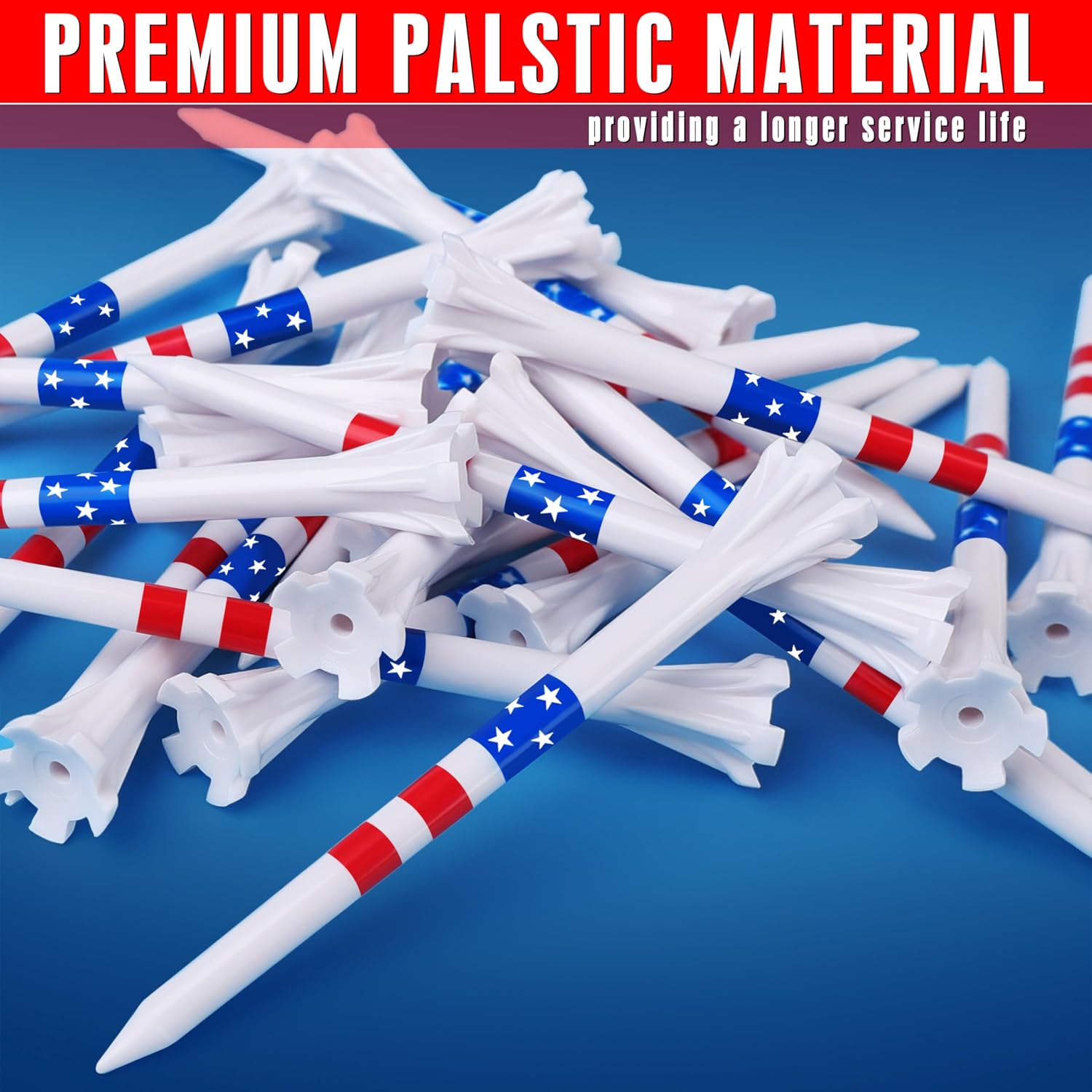 Detalle de CHAMPKEY 5-Prong Plastic Golf Tees, 120-Pack with Two Tee Lengths