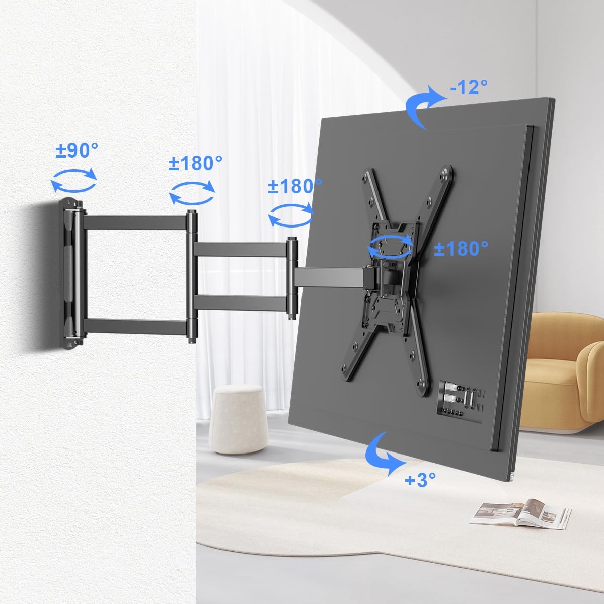 Detalle de Suptek Corner TV Mount 748mm full motion
