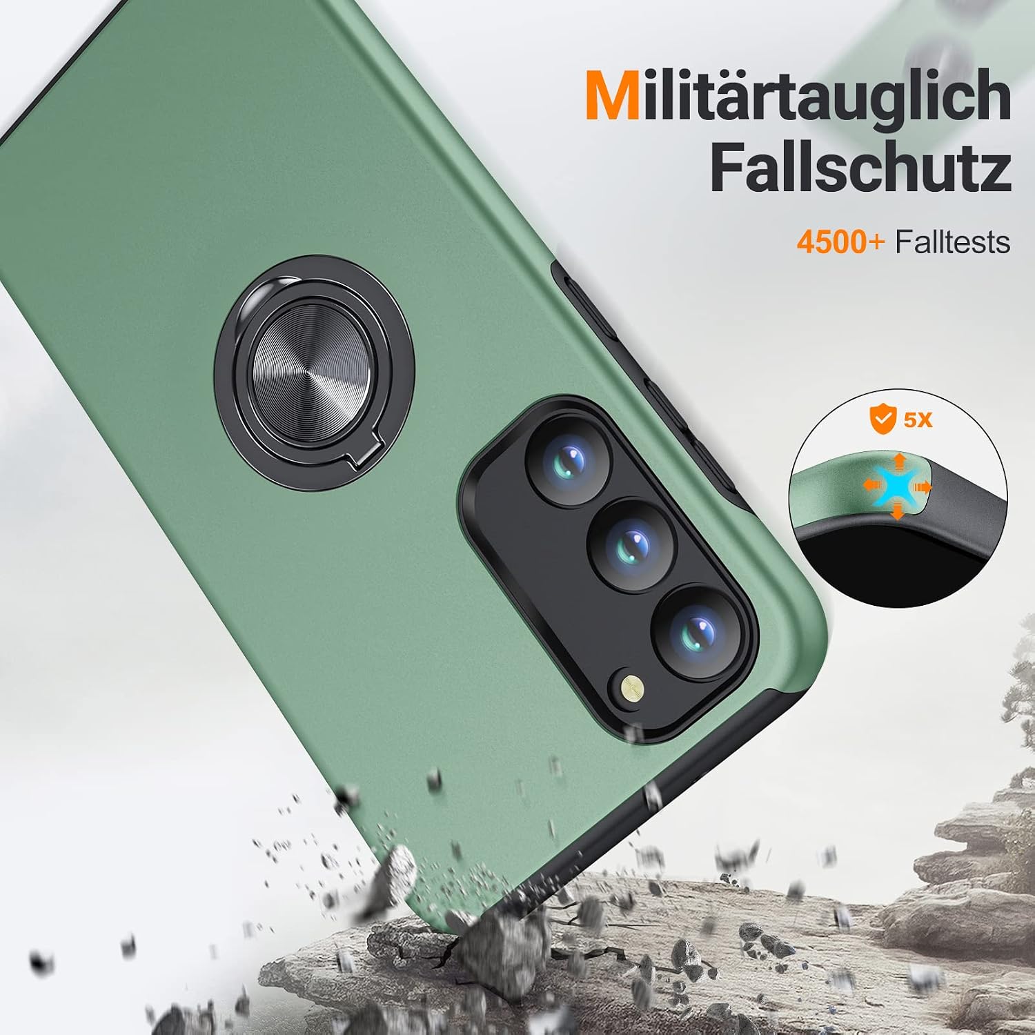 Detalle 2 de KOVASIA Galaxy S23 Hülle mit 360° Ständer