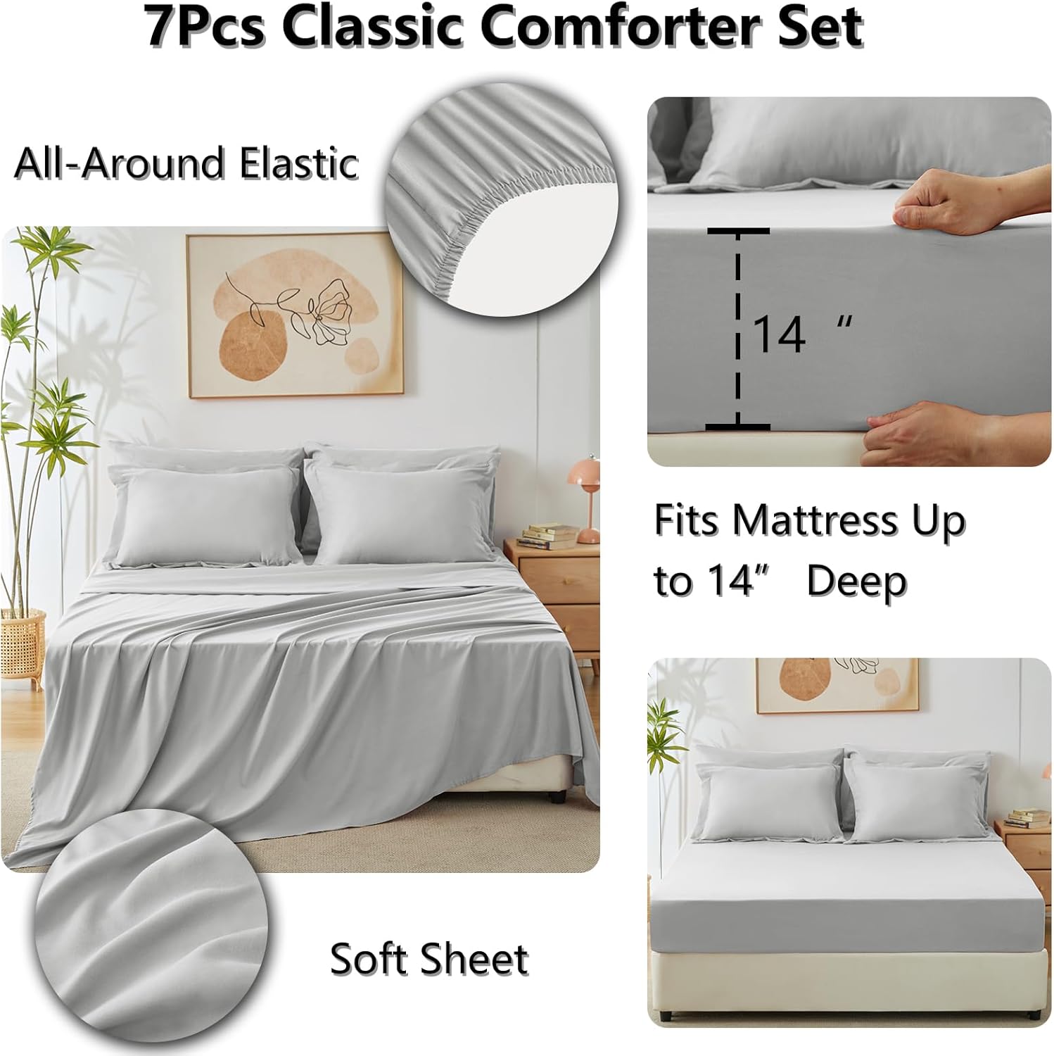 Thumbnail 4 de CozyLux Queen Comforter Set 88x88