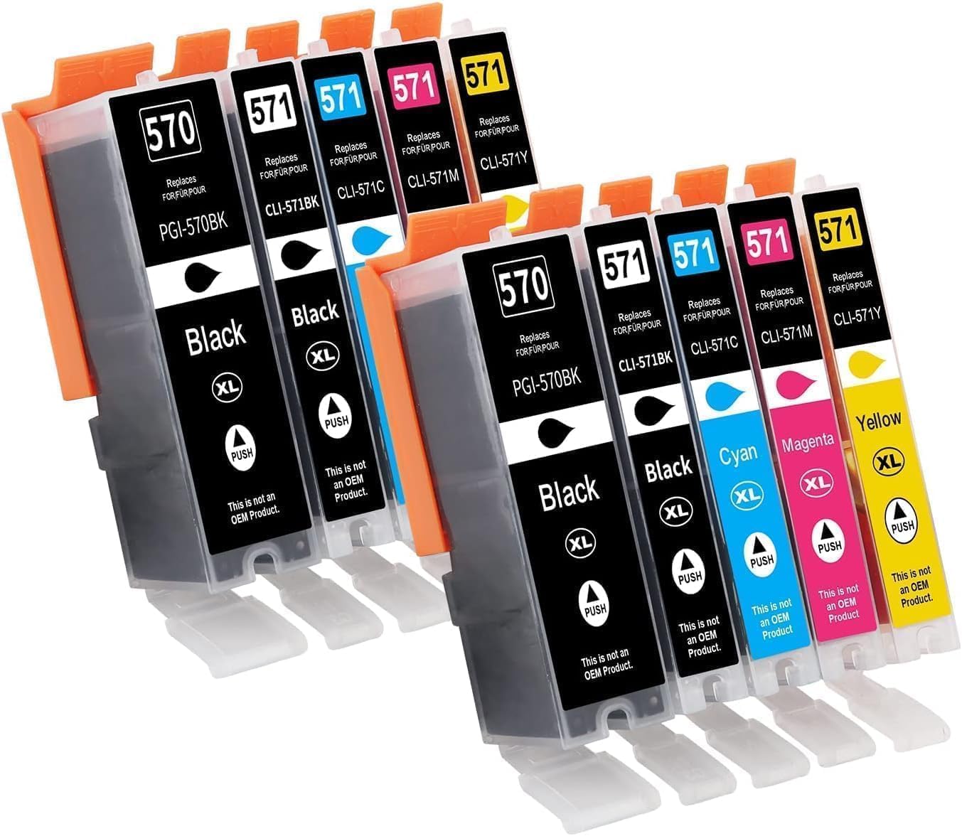 Tinnee PGI-570XL CLI-571XL compatibele inktcartridges, set van 10