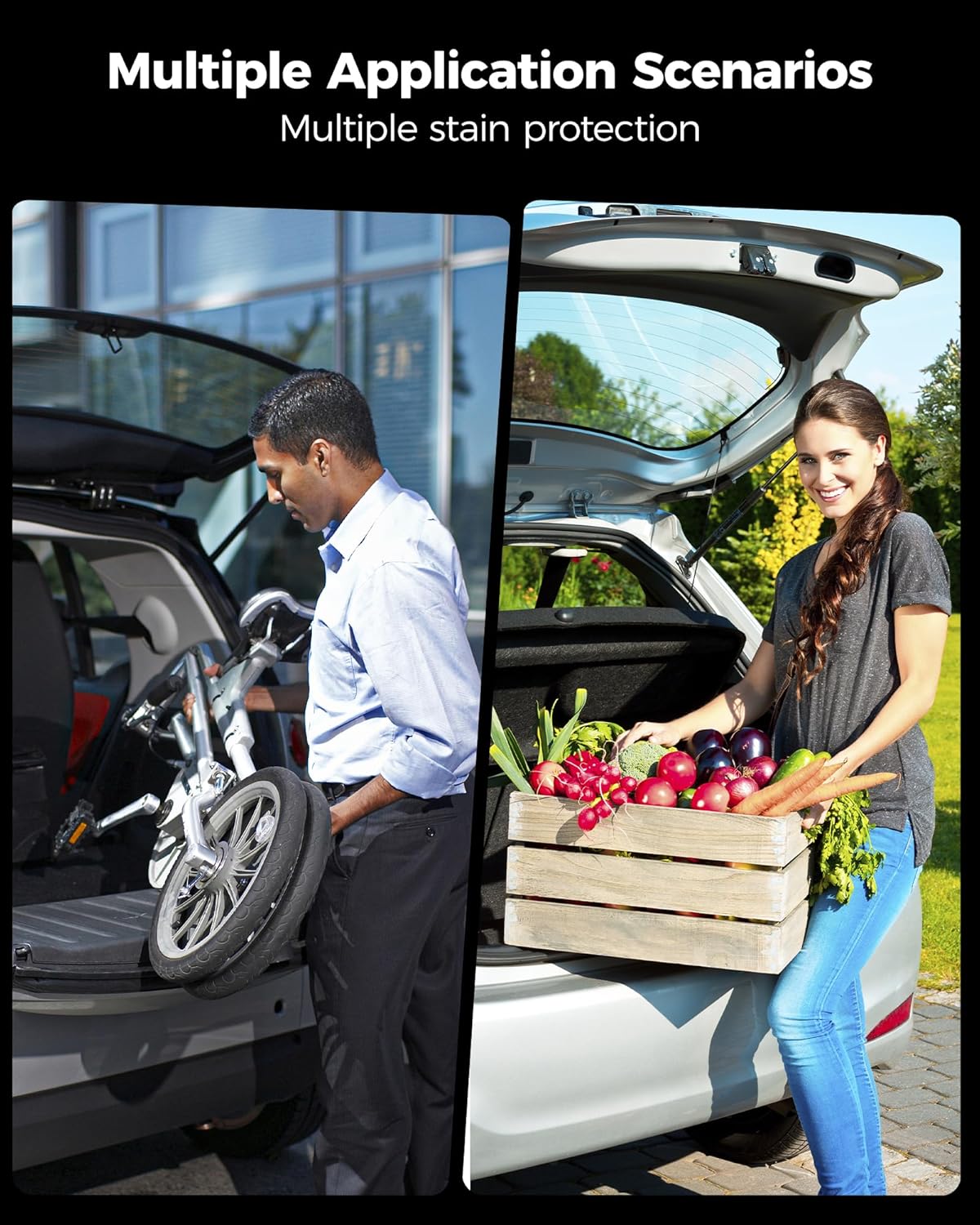 Thumbnail 6 de 3W Cargo Liner + Backrest Mats (TPE) for 2021-2026 Chevrolet Suburban / Yukon XL (only) / Escalade ESV (only)