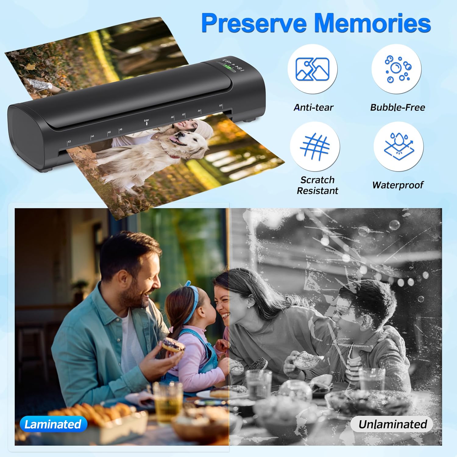Detalle 2 de Elysine 13-Inch Laminator, A3 Hot and Cold, 60-Second Warm-Up