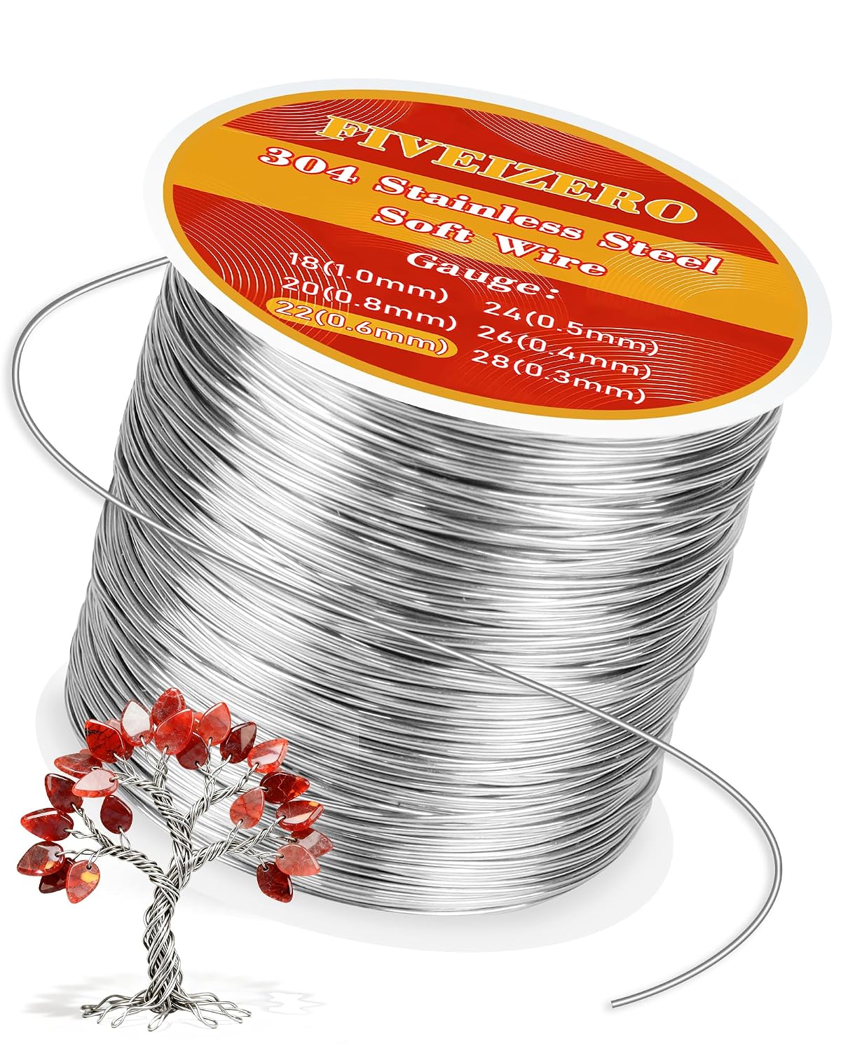 Detalle de FIVEIZERO jewelry-making-wire 22-Gauge 304 Stainless Steel Craft Wire, 76 yd