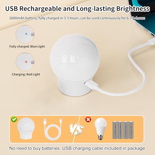 Thumbnail 2 de Pinrutar LED Rechargeable Light Bulb with Remote & Magnetic Base (2 Pack) – 8W E14