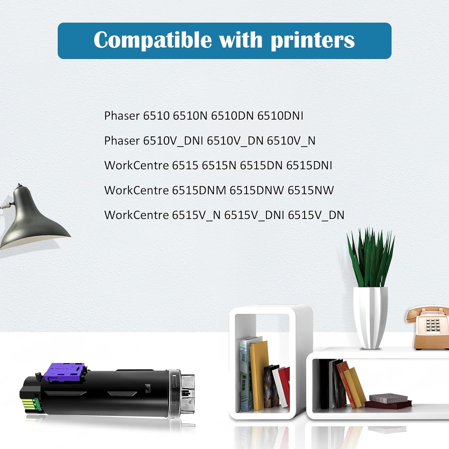Detalle de 4 Colors 6510/6515 Toner Cartridge Replacement Pack for Xerox Phaser 6510/WorkCentre 6515 (BK/C/M/Y)