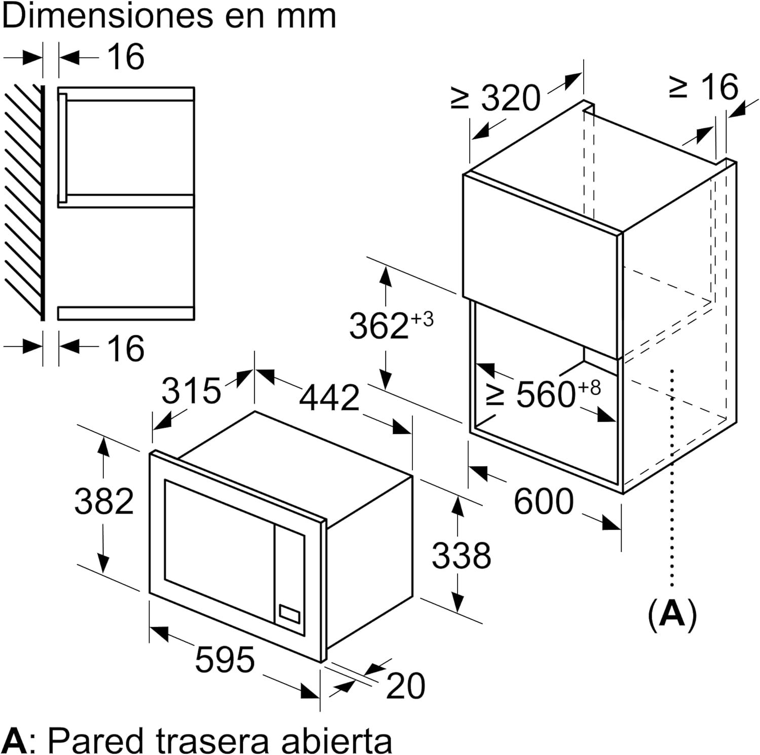 Detalle de Bosch BEL623MS3 Microondas Integrable 60 cm