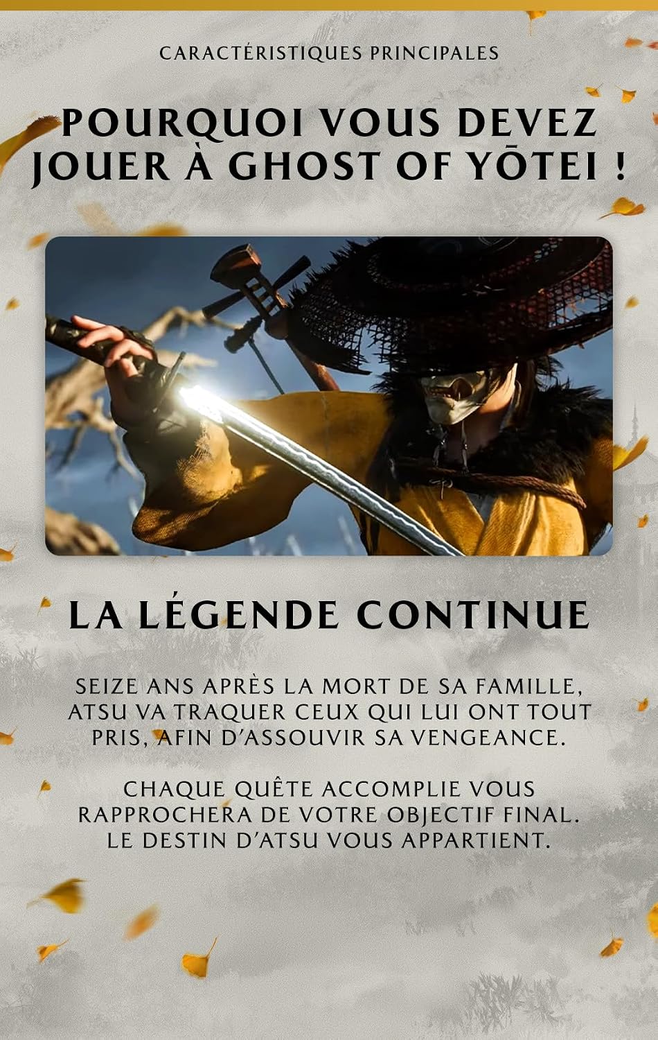 Detalle de Ghost of Yōtei sur PS5 Pro – Version physique (CD) en français