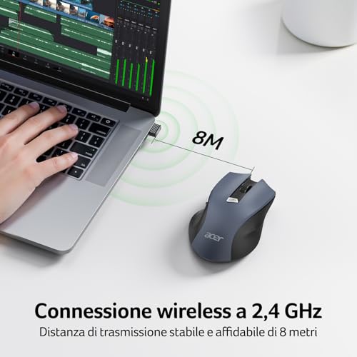 Thumbnail 3 de Acer Mouse Wireless Ergonomico 1600 DPI Regolabile: Comfort, autonomia e praticità