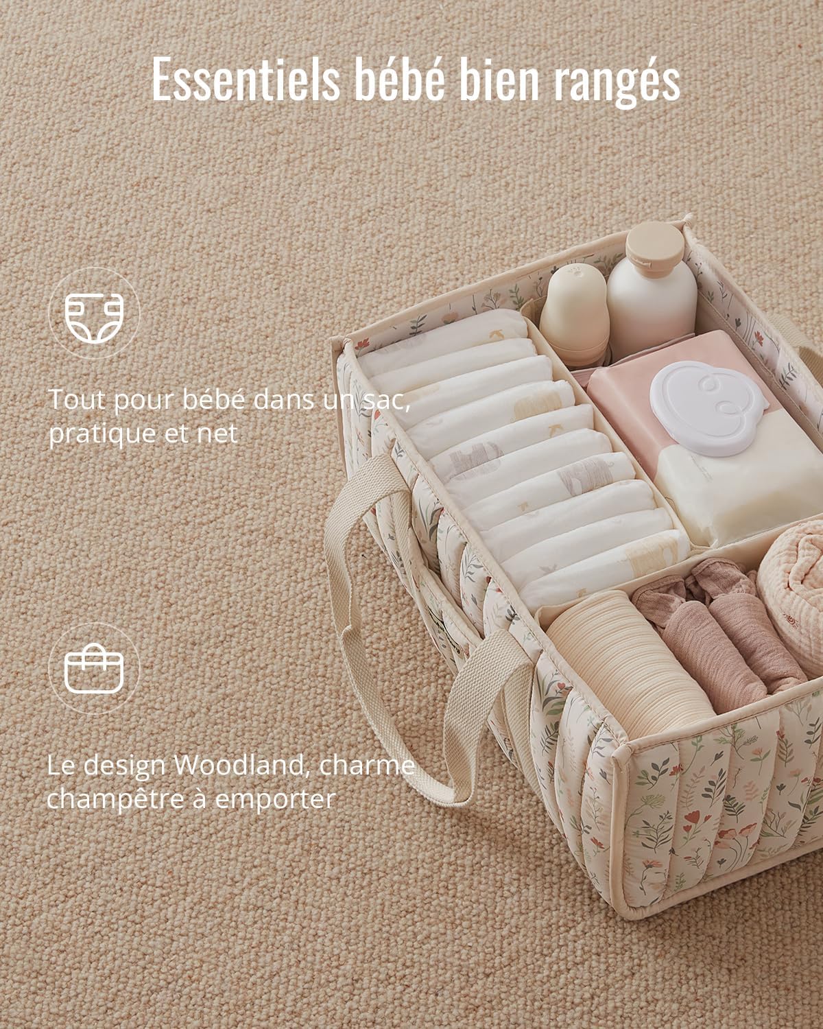Detalle 2 de Blissful Diary Nappy Caddy Organiser for Newborns