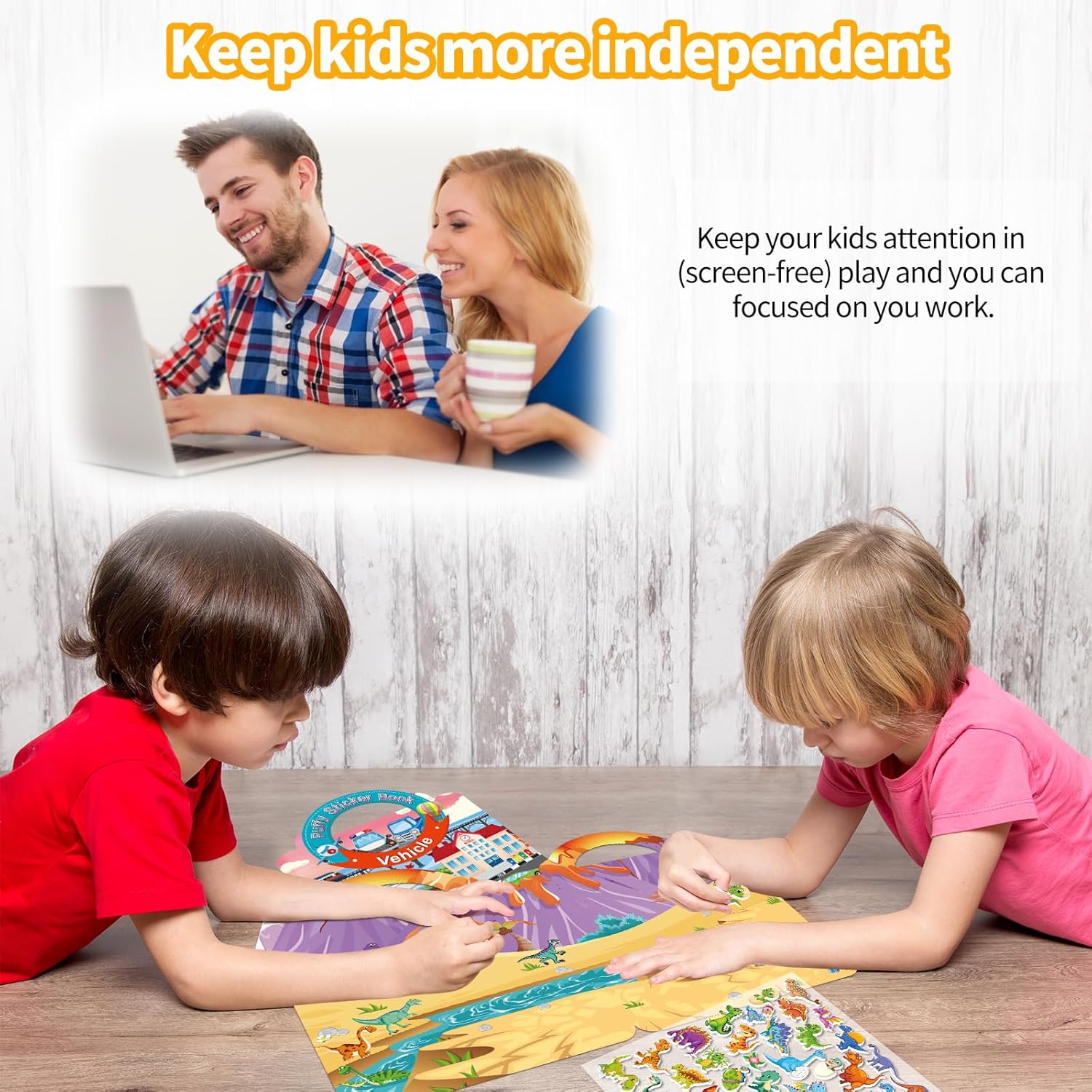 Thumbnail 5 de Elfew 6-Pack Reusable Sticker Book for Toddlers (3D Puffy Stickers)