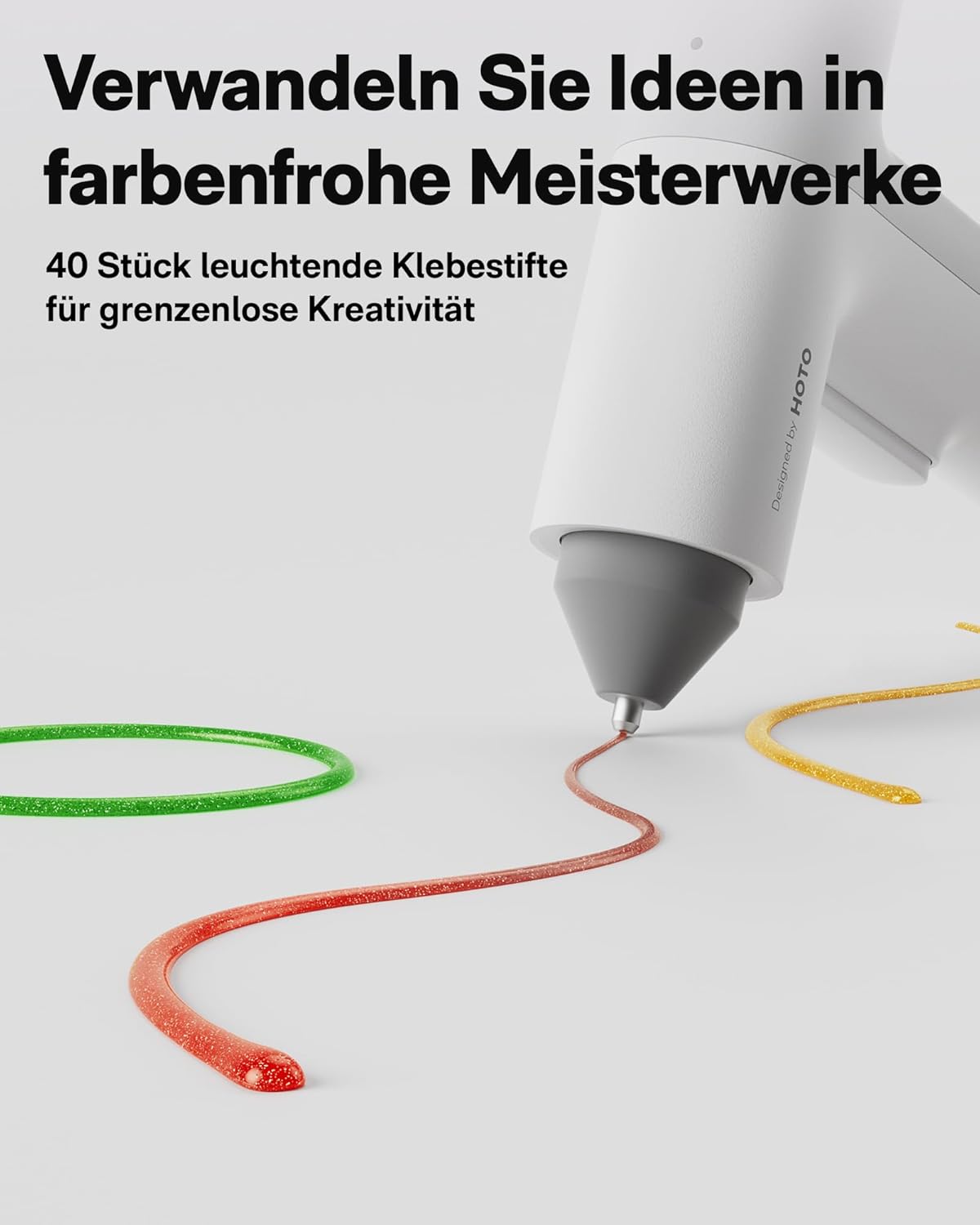 Thumbnail 3 de HOTO Akku Heißklebepistole Pro – kabellos mit 40 Klebesticks und USB‑C Laden