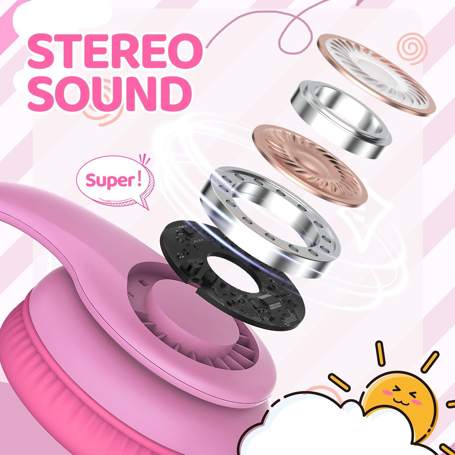 Thumbnail 1 de JoySpark Kids Headphones 85dB volume limit
