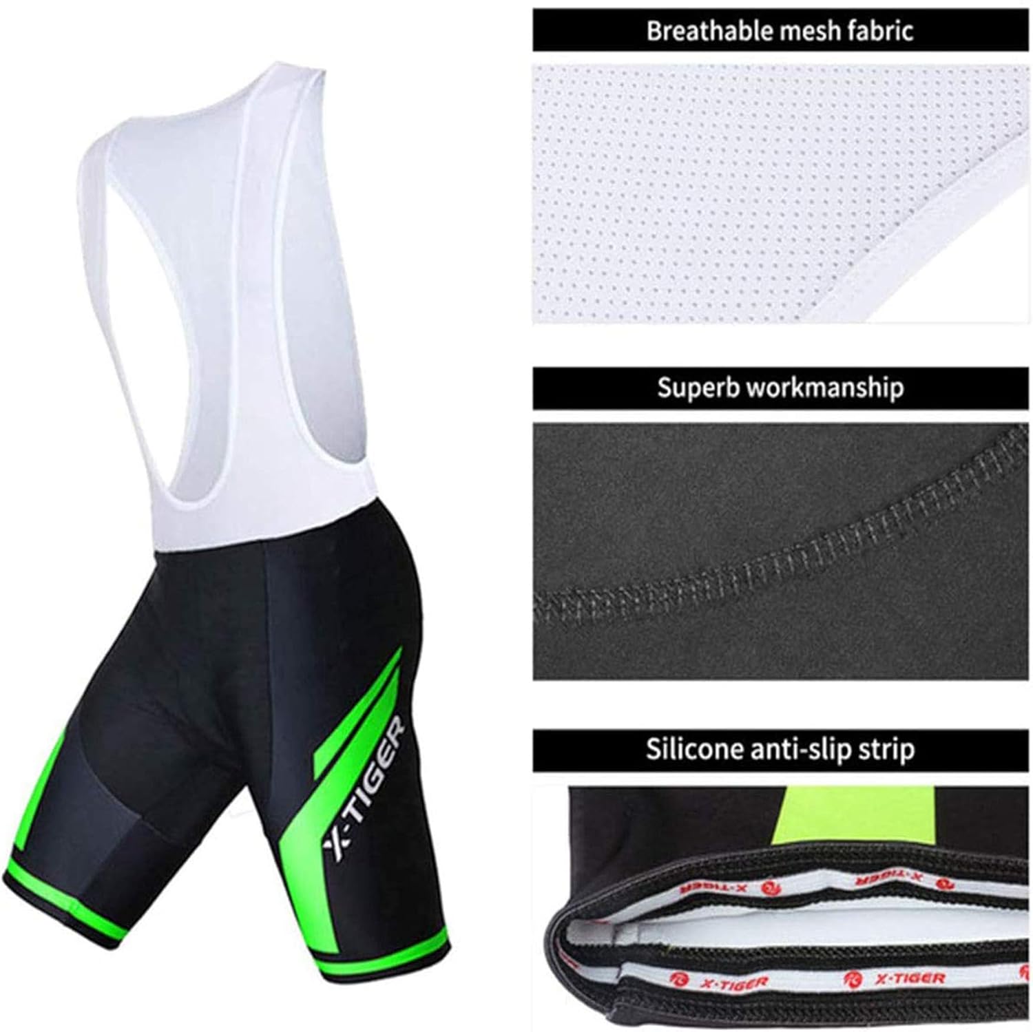 Thumbnail 4 de X-TIGER Ciclismo Uomo 5D Gel Salopette: comfortevole, resistente e riflettente per ogni uscita