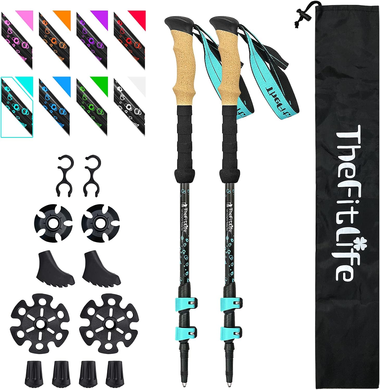 Detalle de TheFitLife Carbon Fibre Trekking Poles 0.2kg