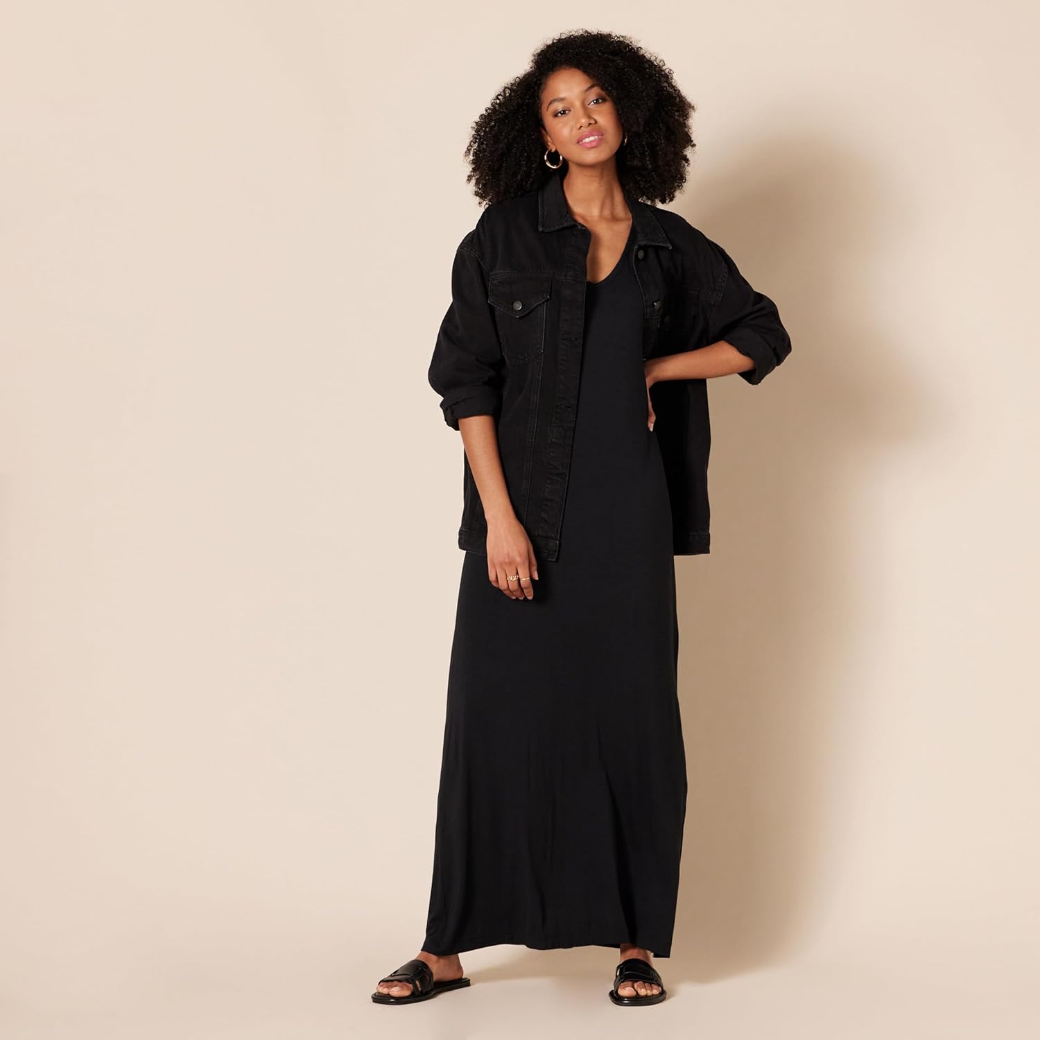 Thumbnail 3 de Amazon Essentials Women's Side-Slit V-Neck Jersey Maxi Dress