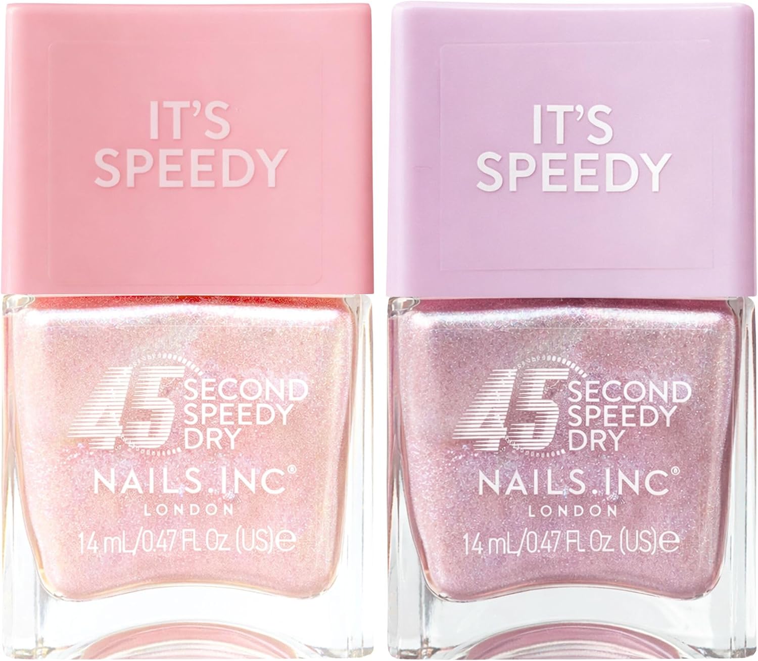 Thumbnail 1 de Nails.INC 45 Second Speedy Gloss Main Character Moment Nail Polish Duo – Quick Dry, Iridescent Glitter Shades