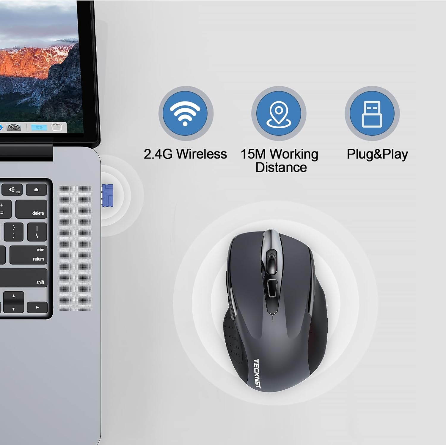 Thumbnail 3 de TECKNET Rechargeable Wireless Mouse 4800 DPI